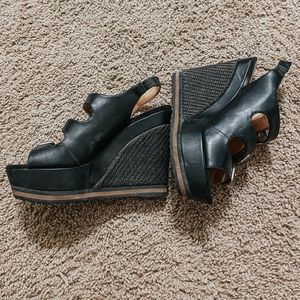 Nine West Black Wedge Heel 7.5